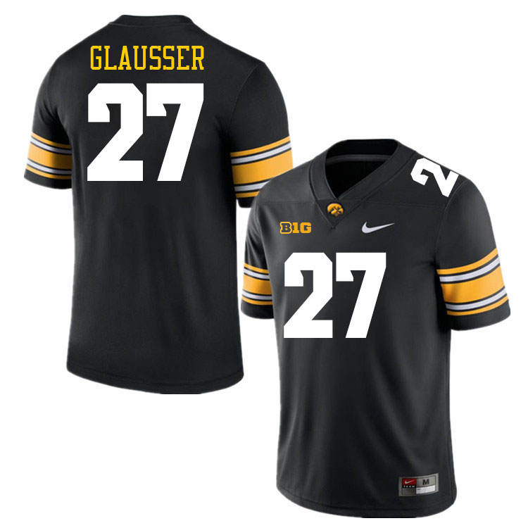 Men #27 Grant Glausser Iowa Hawkeyes College Football Jerseys Stitched-Black